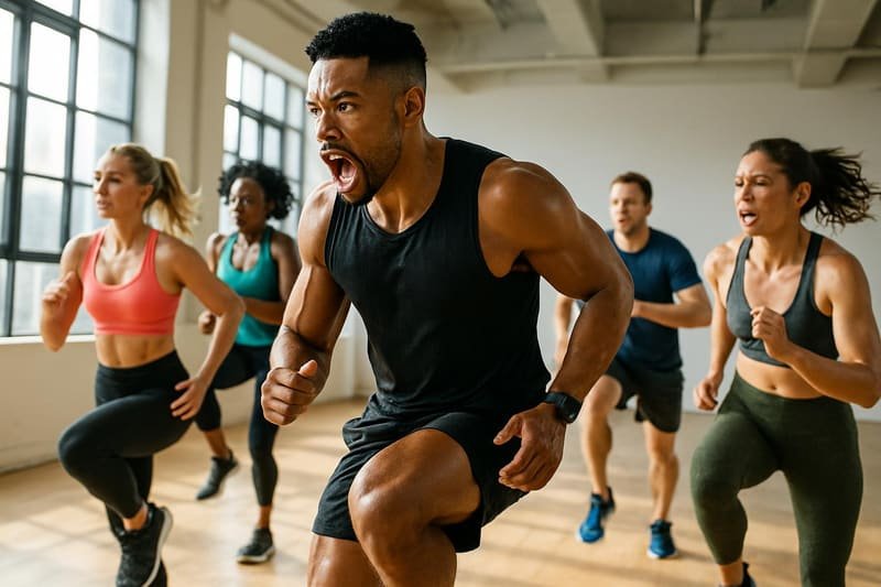 Cardio class in session at Ember Fitness (concept demo)