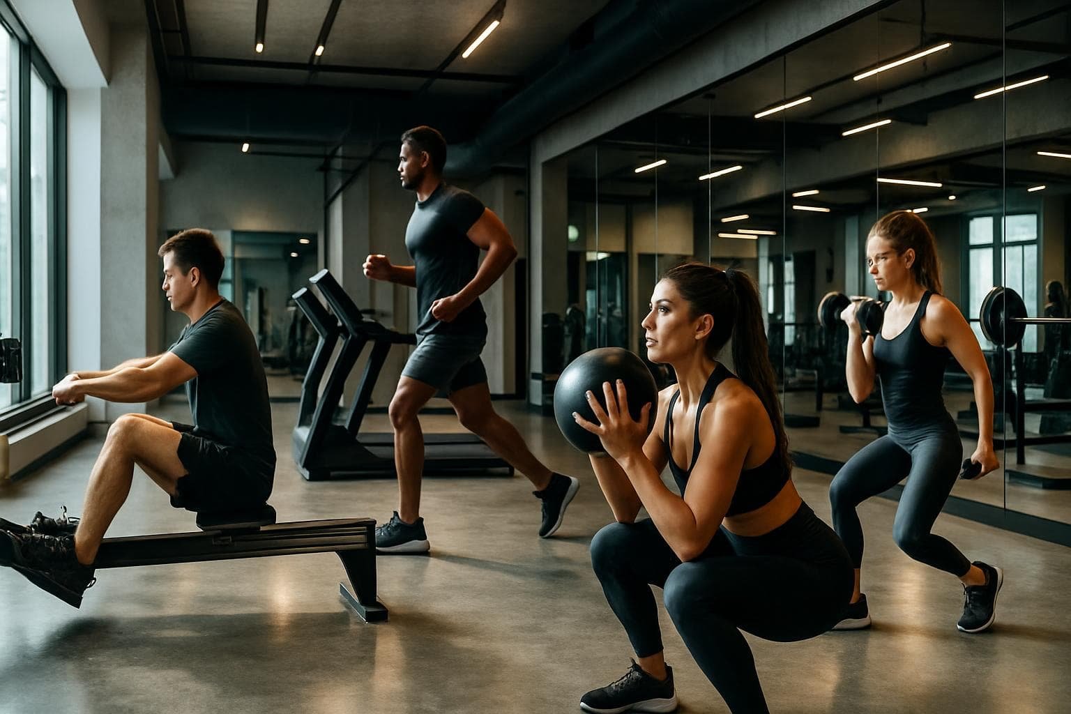 Members training inside the Ember Fitness studio in Shoreditch, London