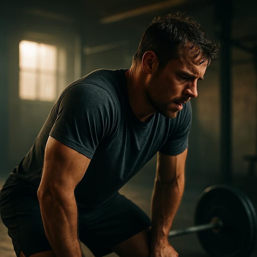 'Before' training photo of James, illustrative transformation concept only